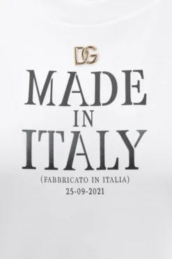 ( New Season ) Dolce & Gabbana Made In Italy Printed T-Shirt - White -Cheap Vestureo Store 7e8fb49dd08531e3e6a6cd35e52d0ce9