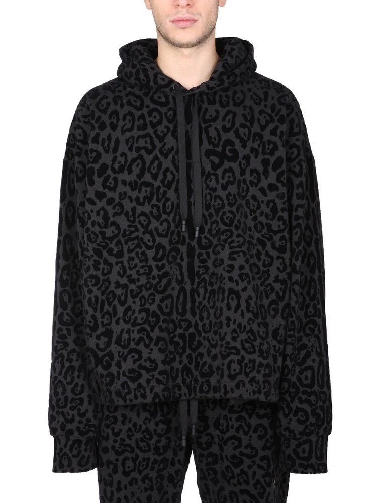 Dolce & Gabbana Animal Printed Hoodie - Black 3 Dolce & Gabbana Animal Printed Hoodie - Black - Image 3