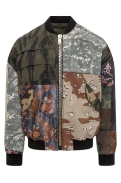 ( New Season ) Dolce & Gabbana Patchwork Zip-Up Bomber Jacket - Multi