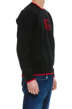 ( New Season ) Dolce & Gabbana DG Logo Jacquard Sweatshirt - Black -Cheap Vestureo Store 7fa99b855c38cd20cd8d46af04e5077e