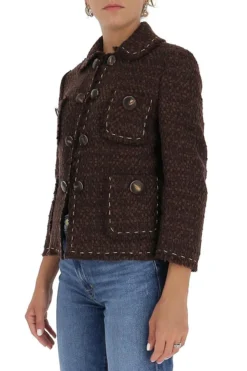 Dolce & Gabbana Cropped Tweed Jacket - Brown 5 Dolce & Gabbana Cropped Tweed Jacket - Brown -Cheap Vestureo Store 7fb364876217a648e2ed56a9a9452862