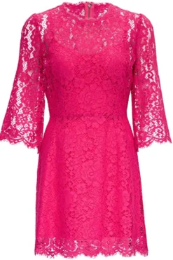Dolce & Gabbana Lace Embroidered Mini Dress - Pink