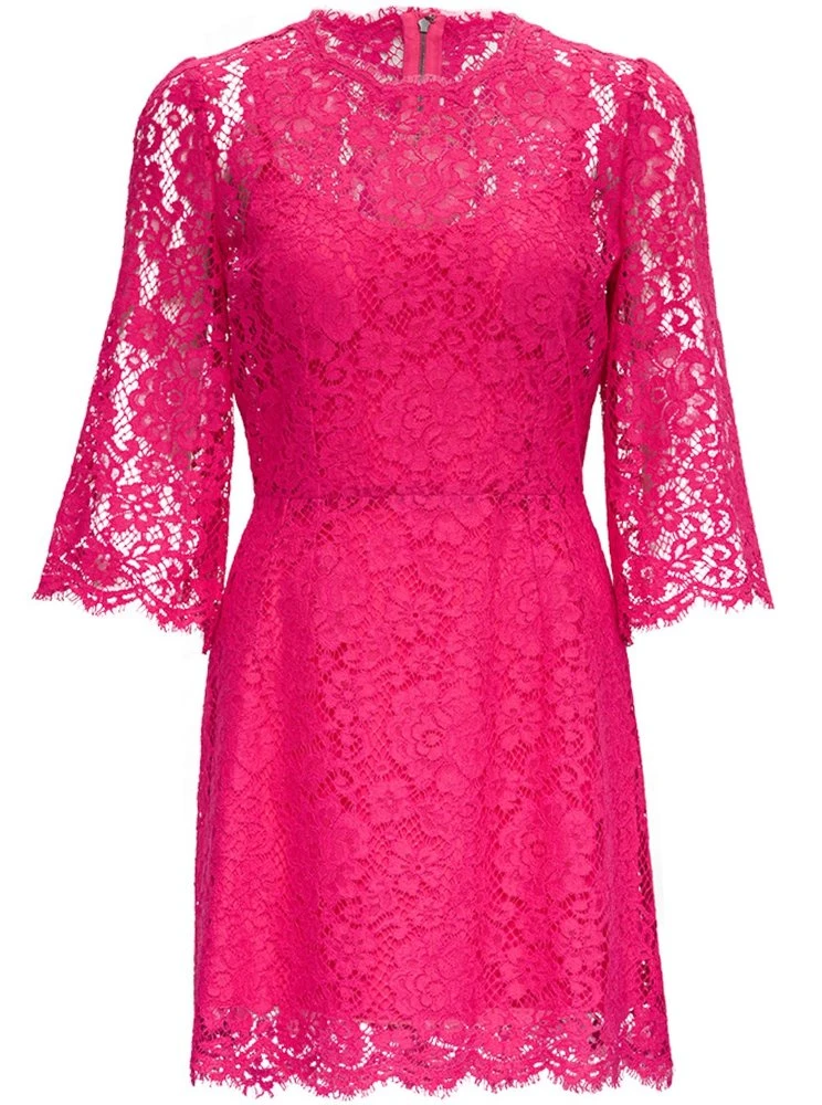 Dolce & Gabbana Lace Embroidered Mini Dress - Pink 1 Dolce & Gabbana Lace Embroidered Mini Dress - Pink