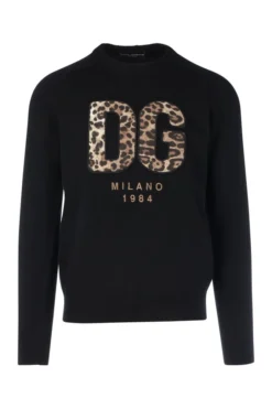 Dolce & Gabbana Logo Patch Knit Sweater - Black
