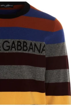 Dolce & Gabbana Logo Striped Knit Sweater - Multi -Cheap Vestureo Store 7ff4514f84c8eeb88988275d79548367