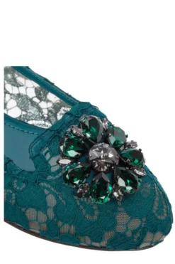 ( New Season ) Dolce & Gabbana Embellished Ballerina Shoes - Green -Cheap Vestureo Store 7ff6c94e8d25a7bf1e0bc99f869ecb68