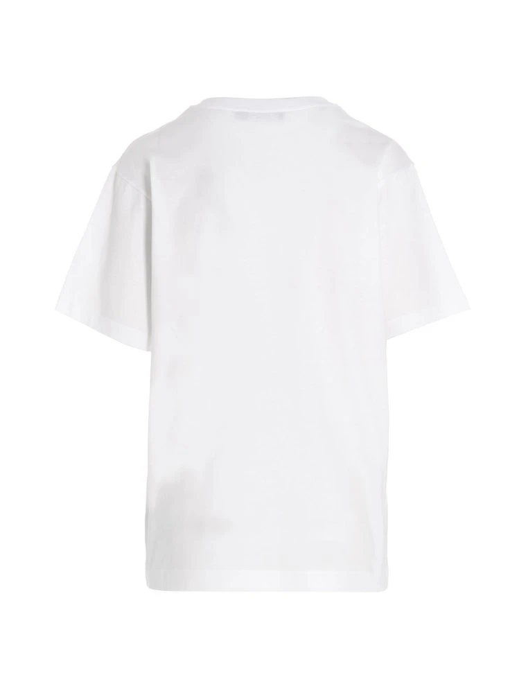 ( New Season ) Dolce & Gabbana DG Logo Embellished Jersey T-Shirt - White 2 ( New Season ) Dolce & Gabbana DG Logo Embellished Jersey T-Shirt - White - Image 2