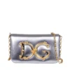 ( New Season ) Dolce & Gabbana DG Girls Foldover Crossbody Bag - Silver