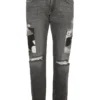 Dolce & Gabbana Distressed Camouflage-Detailed Jeans - Black