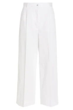 ( New Season ) Dolce & Gabbana High-Waisted Cropped Trousers - White