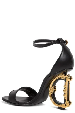 Dolce & Gabbana Baroque DG Heel Sandals - Black -Cheap Vestureo Store 81171754d37c78b51de3996c1c094e81
