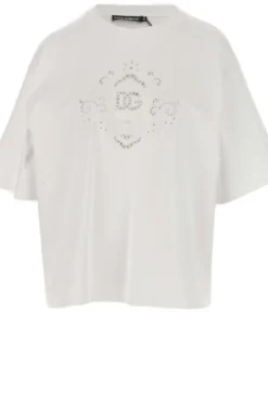 ( New Season ) Dolce & Gabbana Cut-Out Embroidered T-Shirt - White