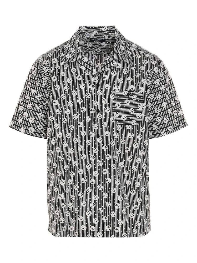 Dolce & Gabbana Geometric Print Short-Sleeve Shirt - Multi 1 Dolce & Gabbana Geometric Print Short-Sleeve Shirt - Multi
