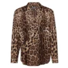 ( New Season ) Dolce & Gabbana Leopard Print Long-Sleeved Shirt - Multi