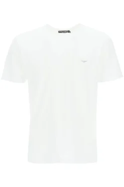 ( New Season ) Dolce & Gabbana Logo Patch T-Shirt - White