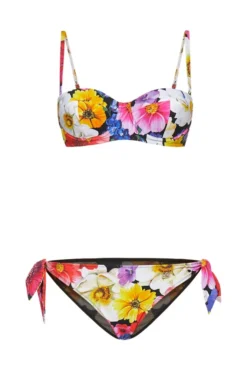 ( New Season ) Dolce & Gabbana Floral Print Bikini Set - Multi