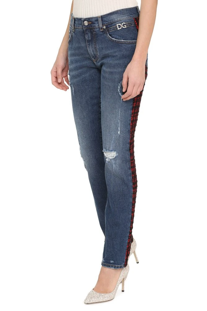 Dolce & Gabbana Tweed Panelled Jeans - Multi 3 Dolce & Gabbana Tweed Panelled Jeans - Multi - Image 3