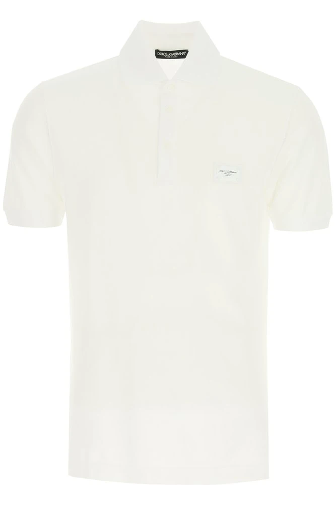 Dolce & Gabbana Logo Patch Polo Shirt - White 1 Dolce & Gabbana Logo Patch Polo Shirt - White