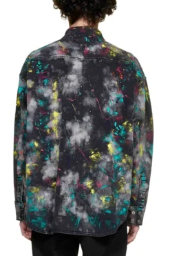 ( New Season ) Dolce & Gabbana Marbled Print Denim Shirt - Multi -Cheap Vestureo Store 8235ffeef6009461a6900f3fa57820f8