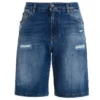 ( New Season ) Dolce & Gabbana Distressed Stretch Denim Shorts - Blue