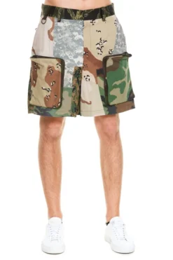 ( New Season ) Dolce & Gabbana Camouflage Patchwork Cargo Shorts - Multi