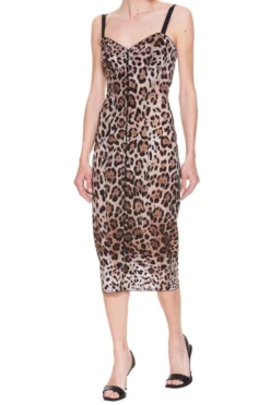 ( New Season ) Dolce & Gabbana Leopard Print Midi Dress - Multi -Cheap Vestureo Store 82caac757f8ce9ac175b34950c56c92f
