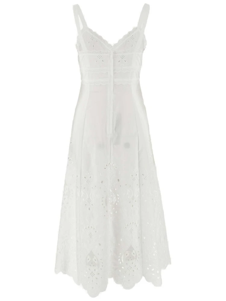 ( New Season ) Dolce & Gabbana Cut Out Embroidered Dress - White 2 ( New Season ) Dolce & Gabbana Cut Out Embroidered Dress - White - Image 2