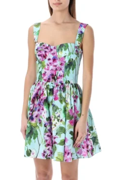 ( New Season ) Dolce & Gabbana Bluebell-Print Poplin Corset Dress - Multi -Cheap Vestureo Store 82f8e8211e9e6a73b285d42394e3848d