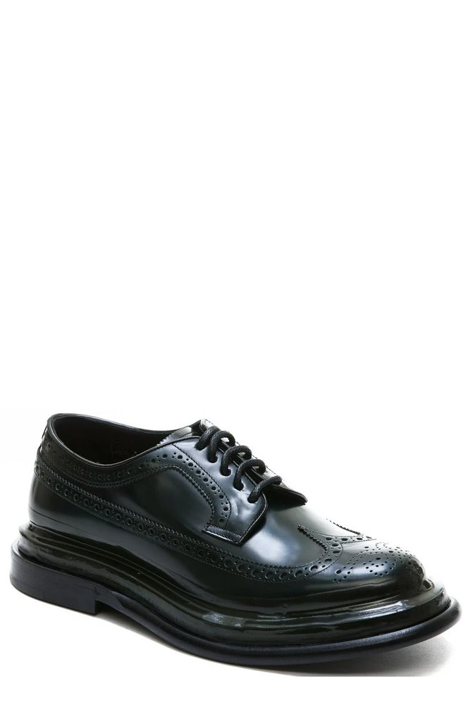 ( New Season ) Dolce & Gabbana Lace-Up Oxford Shoes - Green 2 ( New Season ) Dolce & Gabbana Lace-Up Oxford Shoes - Green - Image 2