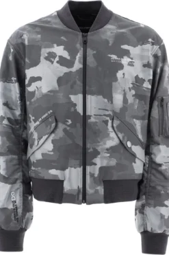 Dolce & Gabbana Camouflage Print Bomber Jacket - Grey