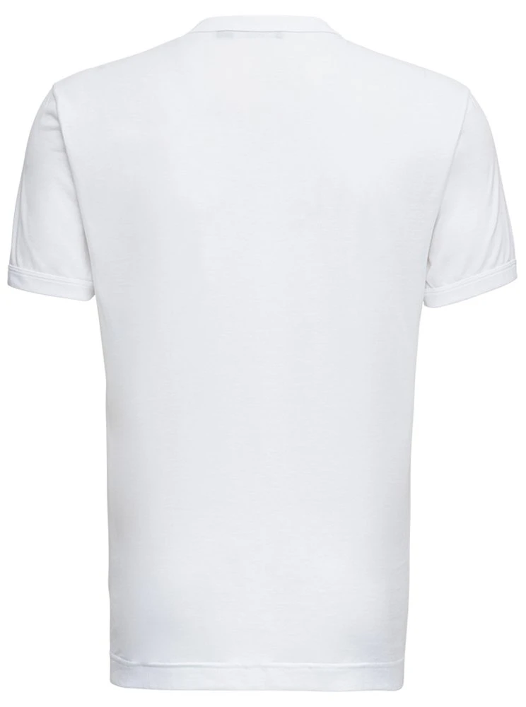 ( New Season ) Dolce & Gabbana Logo Embroidered Crewneck T-Shirt - White 2 ( New Season ) Dolce & Gabbana Logo Embroidered Crewneck T-Shirt - White - Image 2