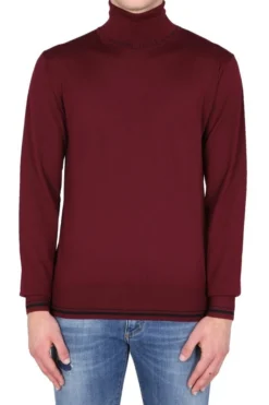 Dolce & Gabbana Logo Jacquard Turtleneck Sweater - Red
