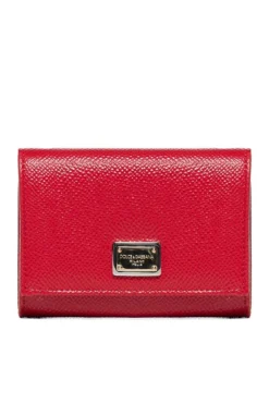 Dolce & Gabbana Logo Plaque Trifold Wallet - Red
