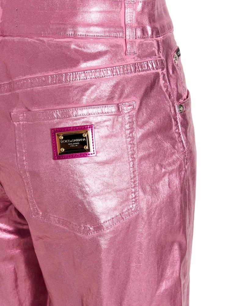 Dolce & Gabbana Metallic Effect Straight-Leg Jeans - Pink 3 Dolce & Gabbana Metallic Effect Straight-Leg Jeans - Pink - Image 3