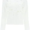 ( New Season ) Dolce & Gabbana Floral Embroidered Cardigan - White