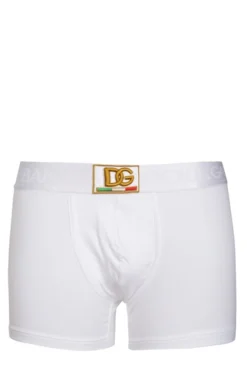 ( New Season ) Dolce & Gabbana Logo Patch Boxers - White