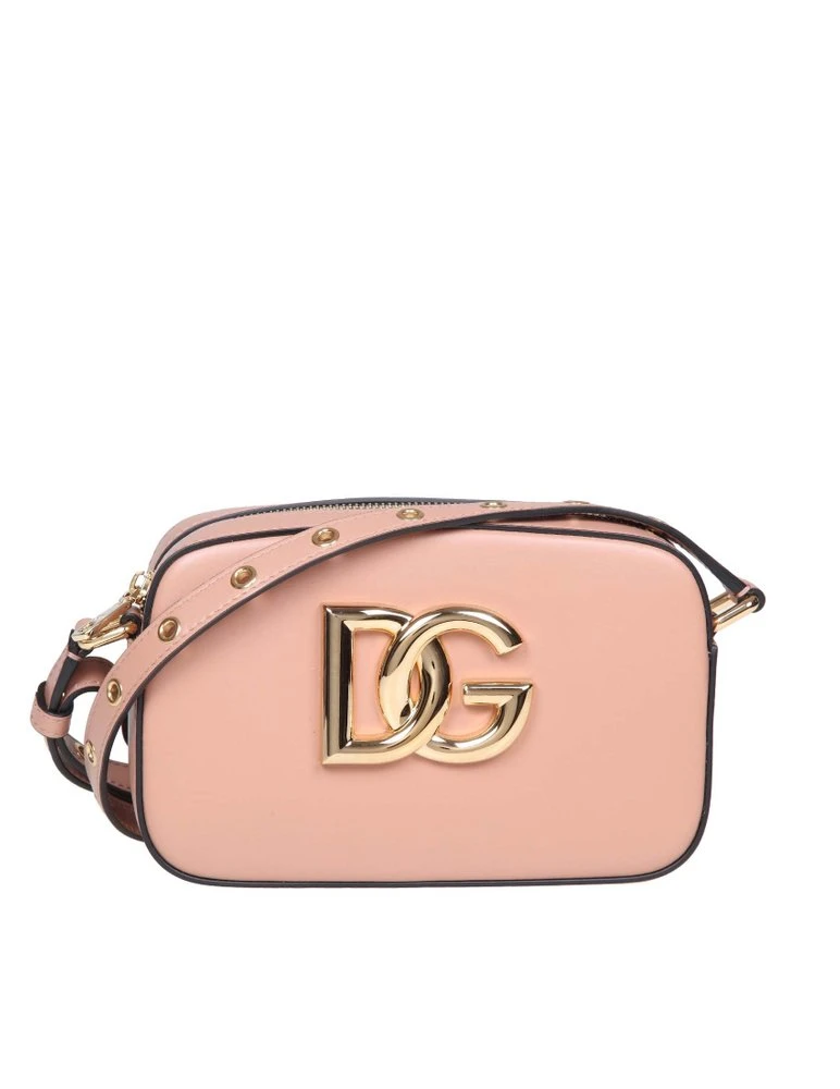 ( New Season ) Dolce & Gabbana 3.5 Logo Plaque Crossbody Bag - Pink 1 ( New Season ) Dolce & Gabbana 3.5 Logo Plaque Crossbody Bag - Pink