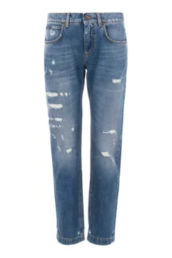 Dolce & Gabbana Embellished Distressed Jeans - Blue