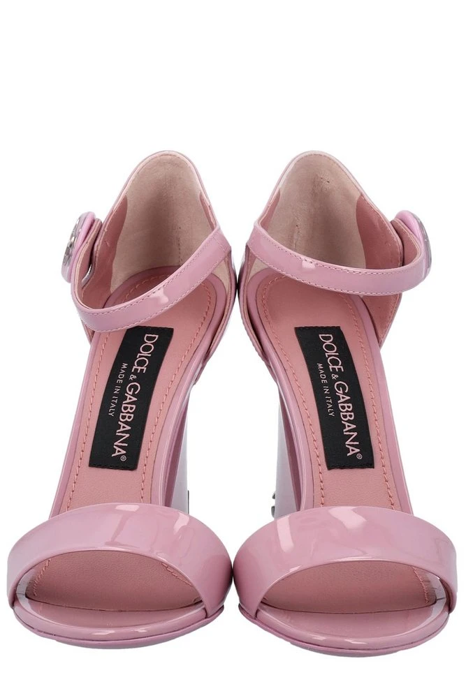 ( New Season ) Dolce & Gabbana Geometric Heel Sandals - Pink 4 ( New Season ) Dolce & Gabbana Geometric Heel Sandals - Pink - Image 4