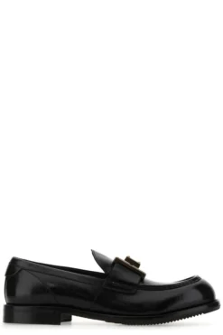 Dolce & Gabbana Mino Logo Plaque Loafers - Black