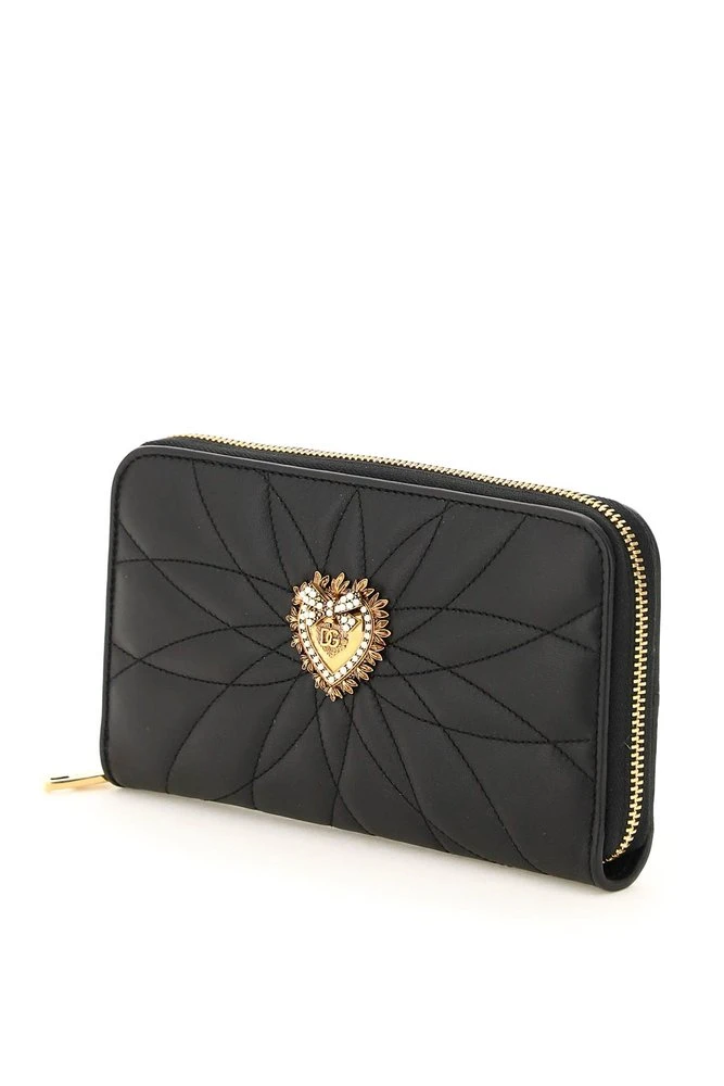 ( New Season ) Dolce & Gabbana Devotion Zip-Around Wallet - Black 3 ( New Season ) Dolce & Gabbana Devotion Zip-Around Wallet - Black - Image 3