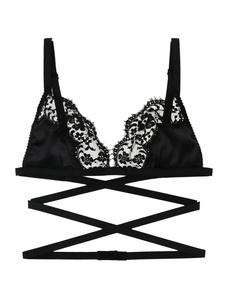 ( New Season ) Dolce & Gabbana Floral Lace Detailed Bra - Black 1 ( New Season ) Dolce & Gabbana Floral Lace Detailed Bra - Black