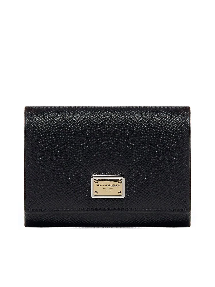 Dolce & Gabbana Logo Plaque Trifold Wallet - Black 1 Dolce & Gabbana Logo Plaque Trifold Wallet - Black