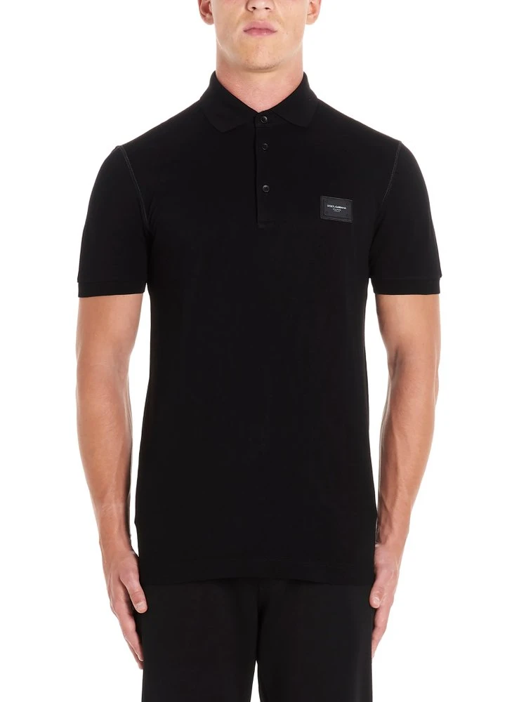 Dolce & Gabbana Logo Patch Polo Shirt - Black 3 Dolce & Gabbana Logo Patch Polo Shirt - Black - Image 3