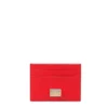 ( New Season ) Dolce & Gabbana Logo Plaque Cardholder - Red
