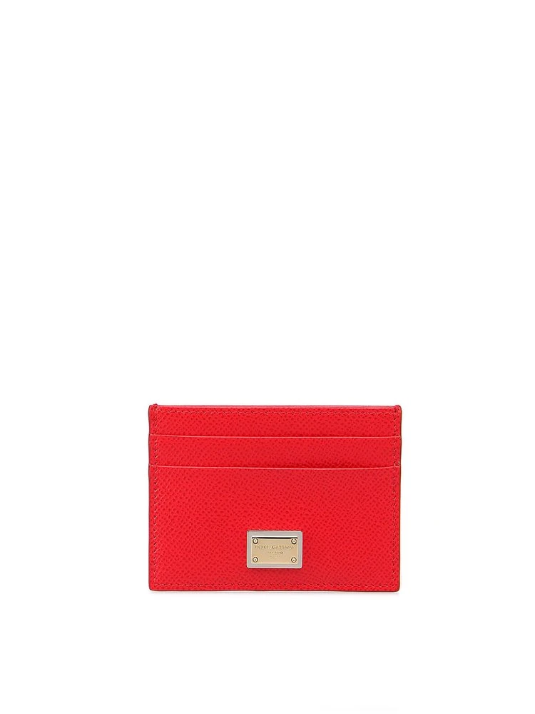 ( New Season ) Dolce & Gabbana Logo Plaque Cardholder - Red 1 ( New Season ) Dolce & Gabbana Logo Plaque Cardholder - Red