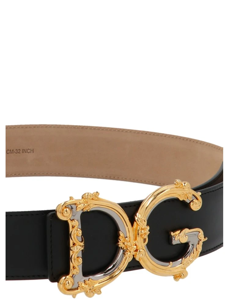 ( New Season ) Dolce & Gabbana Baroque Logo Plaque Buckle Belt - Black 3 ( New Season ) Dolce & Gabbana Baroque Logo Plaque Buckle Belt - Black - Image 3