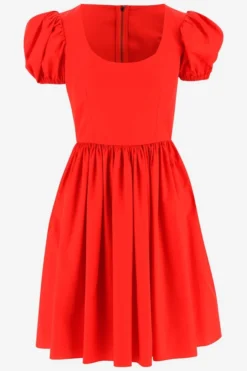 Dolce & Gabbana Puff Sleeve Mini Dress - Red