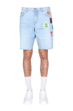 ( New Season ) Dolce & Gabbana Logo Patched Shorts - Blue