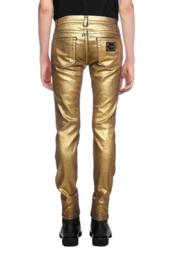 Dolce & Gabbana Distressed Slim-Fit Pants - Gold -Cheap Vestureo Store 88a0d7078466824d6744a71b8620f274